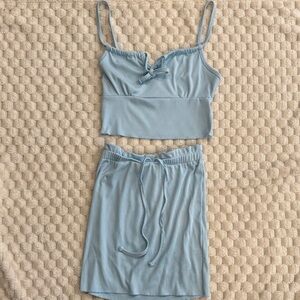 SHEIN Sky Baby Blue Skirt Set (S)